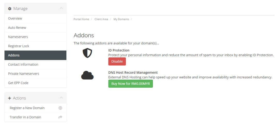 manage domain id protection